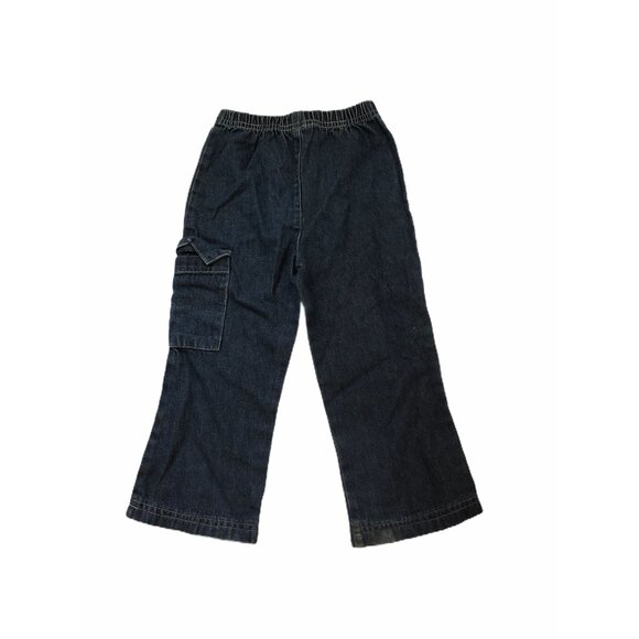 Toddler Girls Denim Blue Jeans Size 2T Side Cargo Pocket Elastic Waist Durable - Picture 3 of 4
